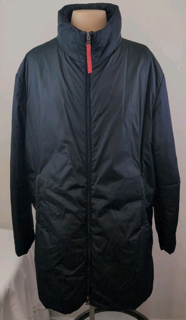 Prada Eskimo Art. SGV294 Mat. JZF Mens Black Zip Up Long Parka Jacket Size 46